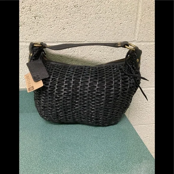 Linea Pelle Woven Leather Black Bag BNWT!! - Picture 2 of 16